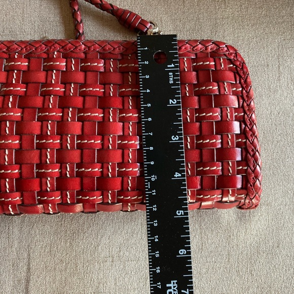 Vintage Elliott Luca Leather Woven Clutch Bag in Red - Picture 13 of 16